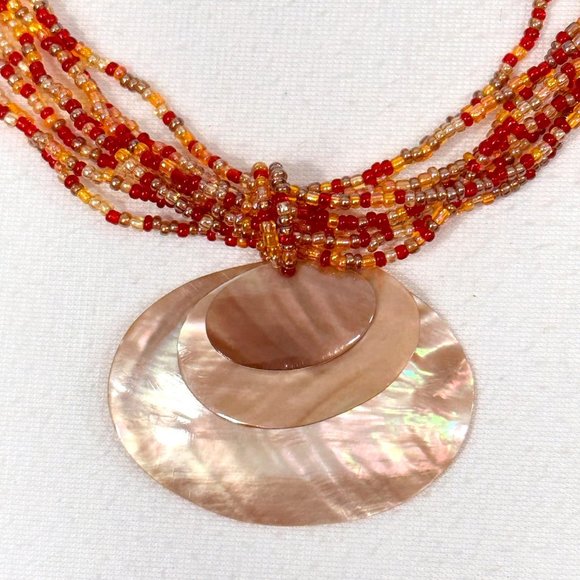 Coldwater Creek Abalone Shell & Seed Bead Necklace - Picture 3 of 6